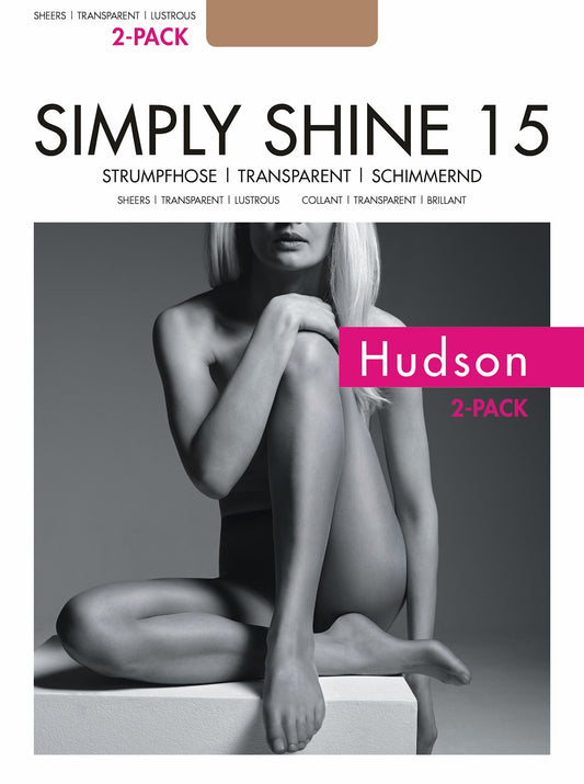 Hudson "Simply Shine 15" 2-Pair Pantyhose