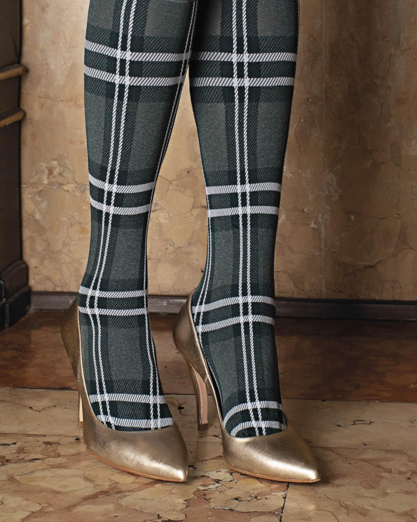 Green tartan clearance tights